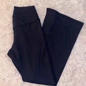 Black Crossover Flare Leggings
